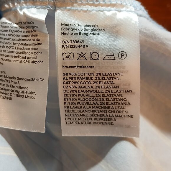 DIVIDED Ice Blue Button LS Shirt XS - EUC - Picture 6 of 8